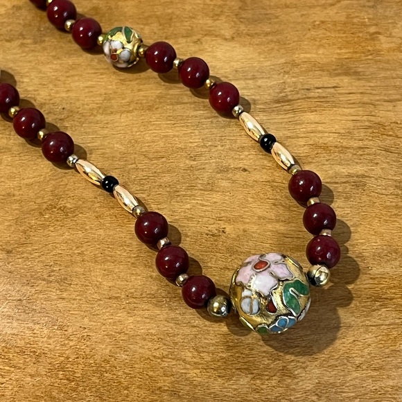 Jewelry - LONG BEADED NECKLACE CLOISSONE BEADS